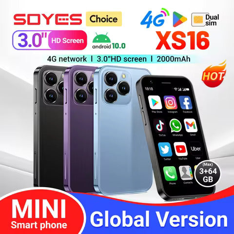 Mini Smartphone 2GB RAM 16GB ROM Android 9.0 Wifi Dual SIM Standby Play Store 3G WCDMA 3.0"Little Smart Cellphone New Version