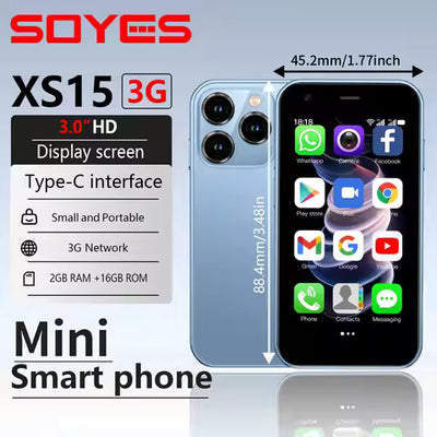 Mini Smartphone 2GB RAM 16GB ROM Android 9.0 Wifi Dual SIM Standby Play Store 3G WCDMA 3.0"Little Smart Cellphone New Version